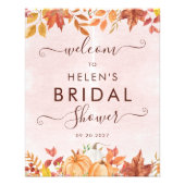 Watercolor Boho Fall Pumpkin Brautparty Willkommen Fotodruck (Vorne)