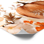 Watercolor Boho Fall Pumpkin Brautparty Willkommen Poster (Ecke)