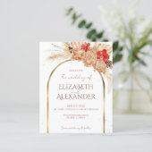 Watercolor Boho Floral | Einladungen zur Hochzeit (Stehend Vorderseite)