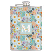 Watercolor Boho Floral Flachmann (Vorderseite)