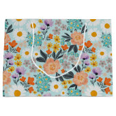 Watercolor Boho Floral Große Geschenktüte (Vorderseite)
