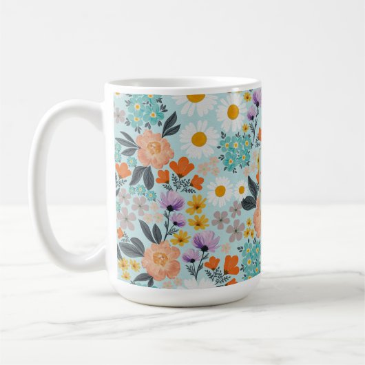 Watercolor Boho Floral Kaffeetasse (Links)
