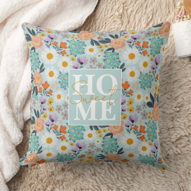 Watercolor Boho Floral Kissen (Decke)