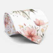 Watercolor Boho Floral Krawatte (Gerollt)