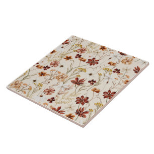 Watercolor Boho Floral Pattern Fliese
