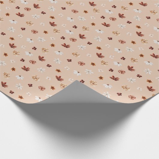 Watercolor Boho Floral Pattern Geschenkpapier (Ecke)