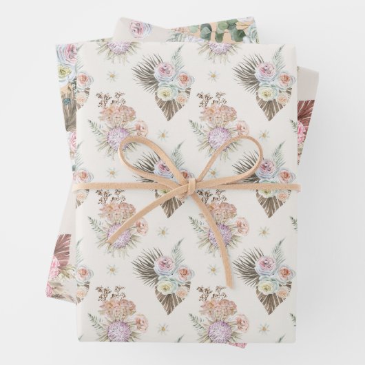 Watercolor Boho Floral Pattern Geschenkpapier Set (Beispiel)