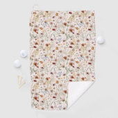 Watercolor Boho Floral Pattern Golfhandtuch (Insitu)
