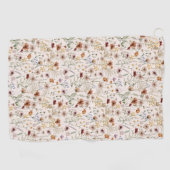 Watercolor Boho Floral Pattern Golfhandtuch (Horizontal)