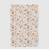 Watercolor Boho Floral Pattern Golfhandtuch (Vorderseite)