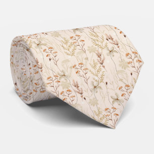 Watercolor Boho Floral Pattern Krawatte