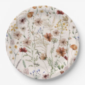 Watercolor Boho Floral Pattern Pappteller (Vorderseite)