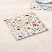 Watercolor Boho Floral Pattern Rechteckiger Pappuntersetzer (angewinkelt)