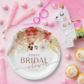 Watercolor Boho Floral | Terracotta-Brautparty Pappteller (Party)