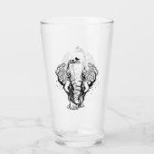 Watercolor Boho Forest Elephant Glas (Rückseite)