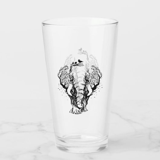 Watercolor Boho Forest Elephant Glas (Rückseite)