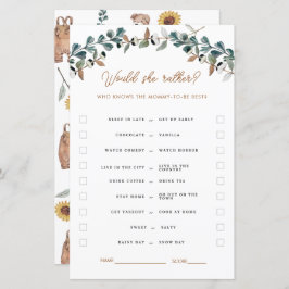 Watercolor Boho Gender Neutral Baby Shower Games