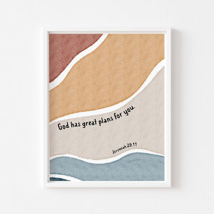 Watercolor boho Gott hat große Pläne für Sie Poste Poster