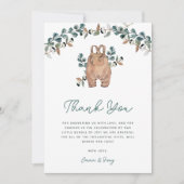 Watercolor Boho Greenerenery Babydusche Dankeskarte (Vorderseite)