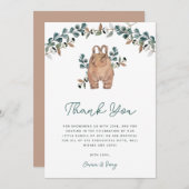 Watercolor Boho Greenerenery Babydusche Dankeskarte (Vorne/Hinten)