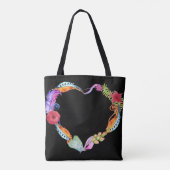 Watercolor Boho Heart Tote Bag Tasche (Rückseite)