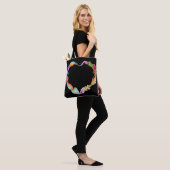 Watercolor Boho Heart Tote Bag Tasche (Am Model)