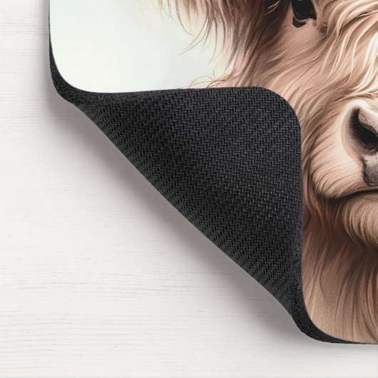 Watercolor Boho Highland Cow Mousepad (Ecke)