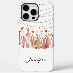 Watercolor Boho Hippie Feather Tribal iPhone 16 Pro Max Hülle
