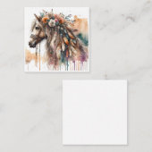 Watercolor Boho Horse Note Card Mitteilungskarte (Vorne/Hinten)