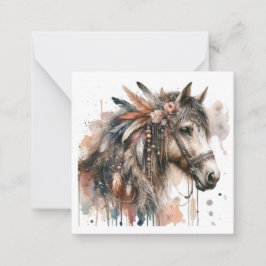 Watercolor Boho Horse Note Card Mitteilungskarte