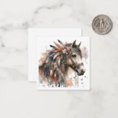 Watercolor Boho Horse Note Card Mitteilungskarte (Vorderseite/Rückseite Beispiel)