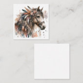 Watercolor Boho Horse Note Card Mitteilungskarte (Vorne/Hinten)