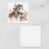 Watercolor Boho Horse Note Card Mitteilungskarte (Vorne/Hinten)