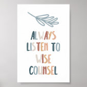 Watercolor boho immer weise Poster hören (Vorne)