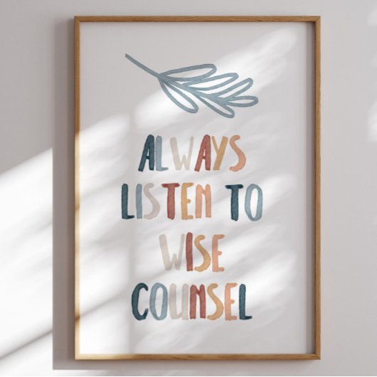 Watercolor boho immer weise Poster hören