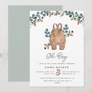 Watercolor Boho Kinderdusche Einladung