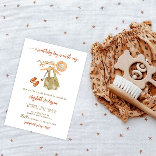 Watercolor Boho Kinderdusche Einladung