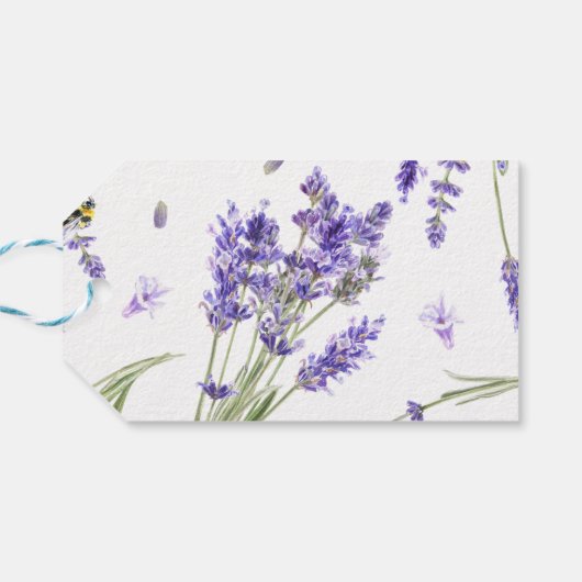 Watercolor Boho Lavender Geschenkanhänger (Rückseite Horizontal)
