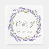Watercolor Boho Lavender Wedding Serviette (Vorderseite)