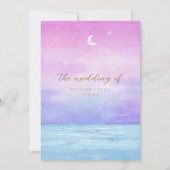 Watercolor Boho Lila Pink Sky Einladung zur Hochze (Rückseite)