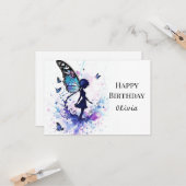 Watercolor Boho Magic Fairy Birthday Karte (Vorderseite/Rückseite Beispiel)