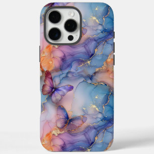 Watercolor Boho Marble Butterfly iPhone 16 Pro Max Hülle