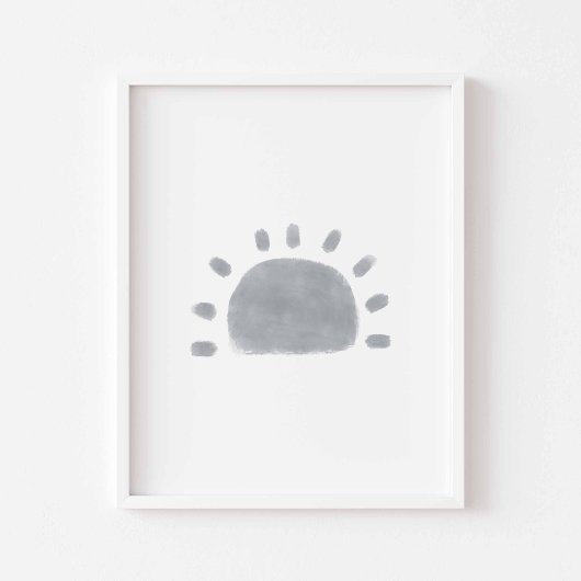Watercolor Boho minimalistisches Sonnenposter Poster
