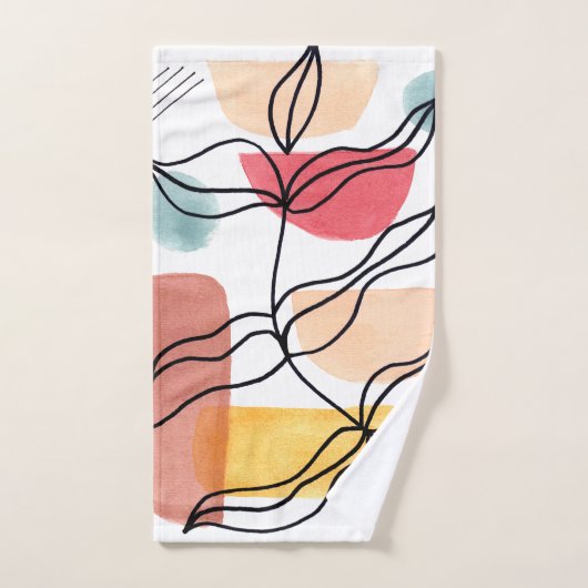 Watercolor Boho Muster Badhandtuch Set (Handtuch)