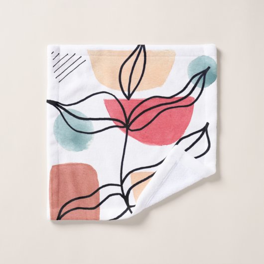 Watercolor Boho Muster Badhandtuch Set (Waschlappen)