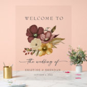 Watercolor Boho Neutral Floral Wedding Acrylschild (Hochzeit)