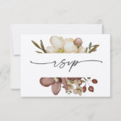Watercolor Boho Neutral & Rose Wedding RSVP Einladung (Vorderseite)