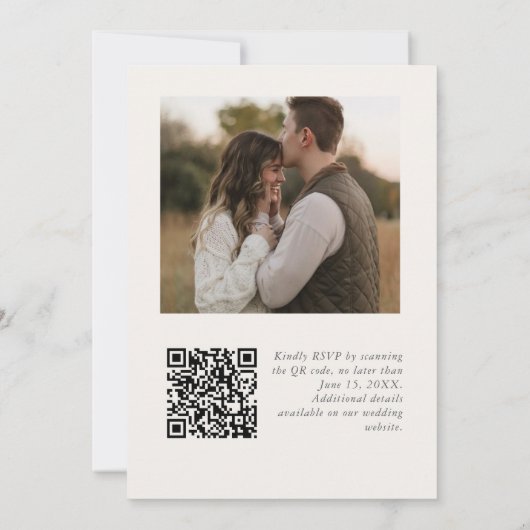 Watercolor Boho Neutral Wedding  Einladung (Rückseite)