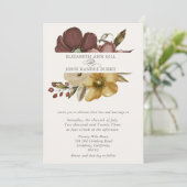 Watercolor Boho Neutral Wedding  Einladung (Stehend Vorderseite)