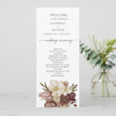 Watercolor Boho Neutral Wedding Program Menükarte (Stehend Vorderseite)